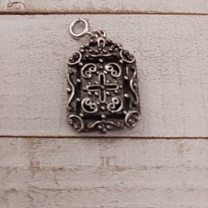 Vintage Cross Charm Silver